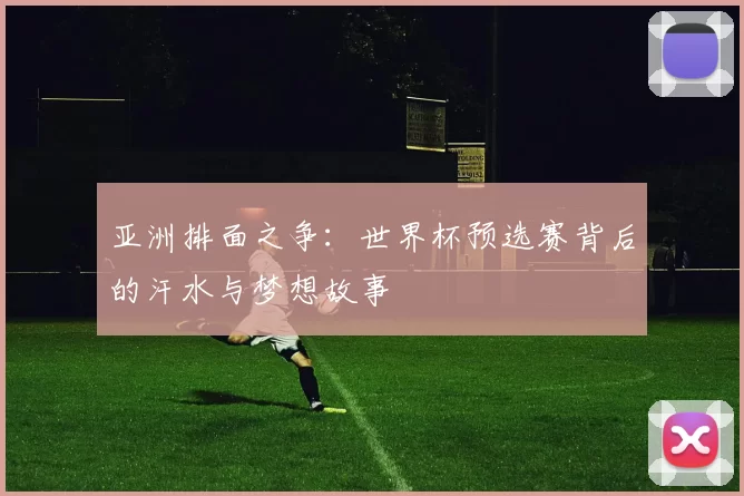 亚洲排面之争:世界杯预选赛背后的汗水与梦想故事